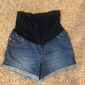 Maternity jean shorts